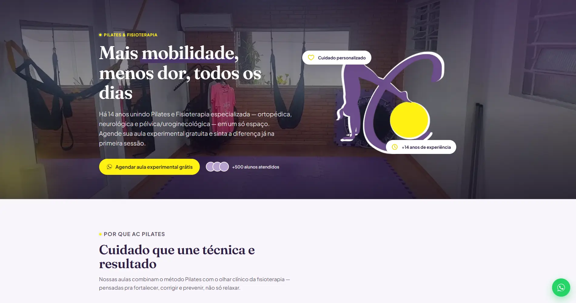 Hero do site ACPilates