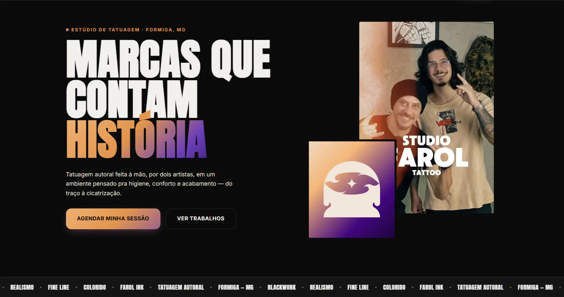 Hero do site Farolink